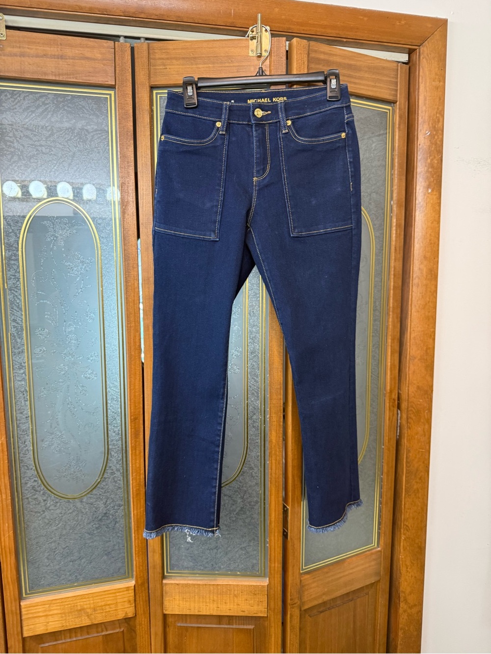 Michael Kors Navy Straight-Leg Women's Jeans, LIKE NEW